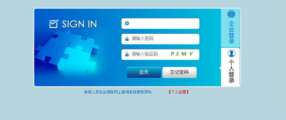 社保网站个人查询